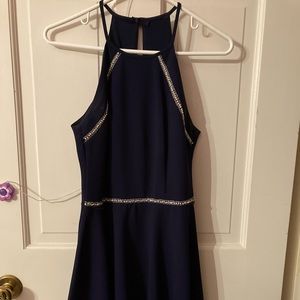 B Darlin short dress (above knee). Navy blue with beads.  Size 5/6.